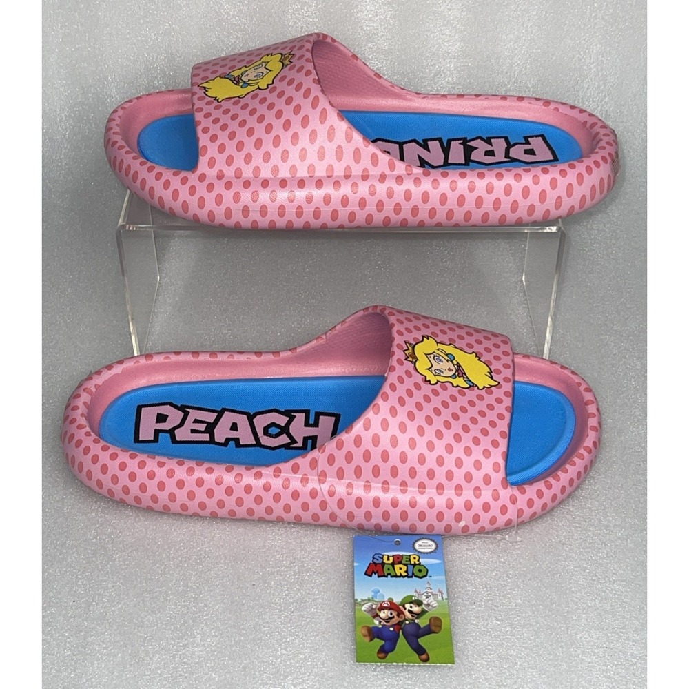 Ground Up Princess Peach Slides Slip On Pink Sandals Super Mario Women's Size 10 - Picture 6 of 16